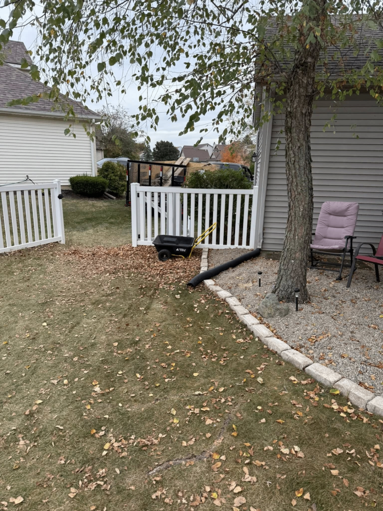 Yard area after fence debris removal