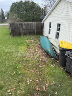 Clean side yard after debris removal