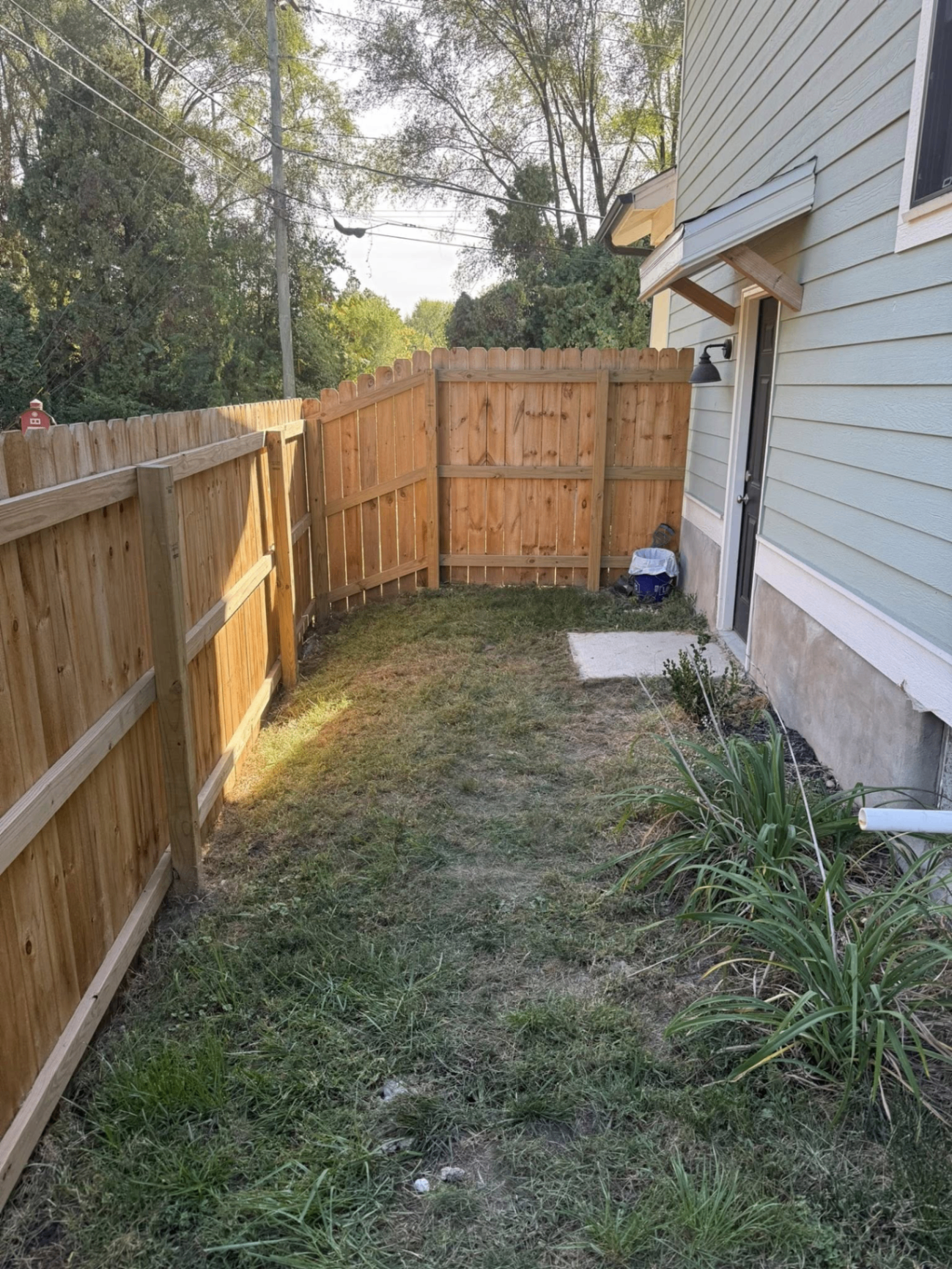 Yard area after debris removal